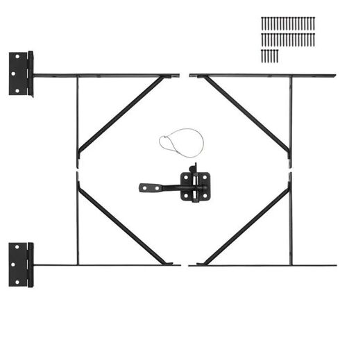 Kit de Support d'Angle de Portail-Duoku-Quincaillerie de Cadre de Portail Anti-affaissement-Verrou de Loquet et Corde