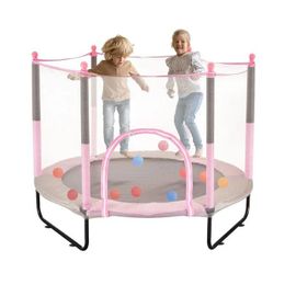 Trampoline -Duoku- Pour Enfants 60", Mini Trampoline Intérieur/Extérieur - Avec Filet De Sécurité Et Panier De Basket