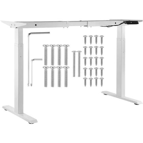 Cadre De Bureau Debout-Duoku-Double Moteur-Hauteur Réglable 27,6"-46,1"-Blanc