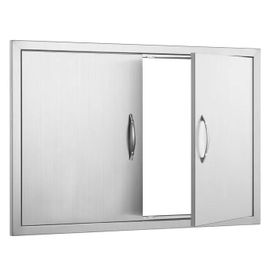 915x610mm Double Porte d'accès au Barbecue-Duoku-Porte Verticale Encastrée en Acier Inoxydable-Porte de Cuisine Extérieure