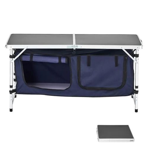 Table De Cuisine De Camping-Duoku-3 Hauteurs Réglables-Station Portative En Aluminium Légère De Cuisinier