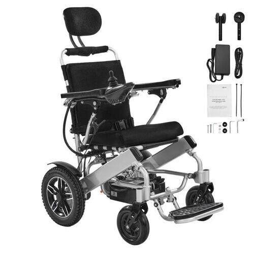 Fauteuil Roulant Électrique-Duoku-Avec Dossier Réglable-Siège Spacieux 450 Mm-Fauteuil Roulant Motorisé Pliable Léger Portable 
