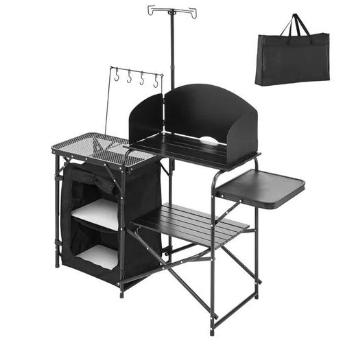 Table De Cuisine De Camping-Duoku-Table Extérieure Avec Espace De Rangement-Pour Barbecue Et Pique-Nique