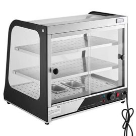 Chauffe-plats Commercial à 2 Niveaux-Duoku- 850 W-avec Verre Trempé -Chauffage à la Vapeur- Température de 30 ¿ à 85 ¿