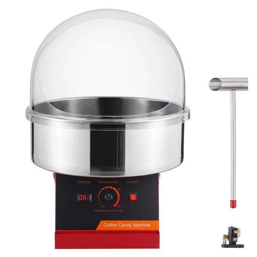 Machine à Barbe à Papa Electrique 1000 W-Duoku-Machine à Barbe à Papa Commerciale avec Couvercle-Bol en Acier Inoxydable