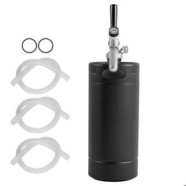 Système de Robinet de Mini Fût de Bière-Duoku-4 L-Acier Inoxydable-Growler Sous Pression avec Affichage de la Pression