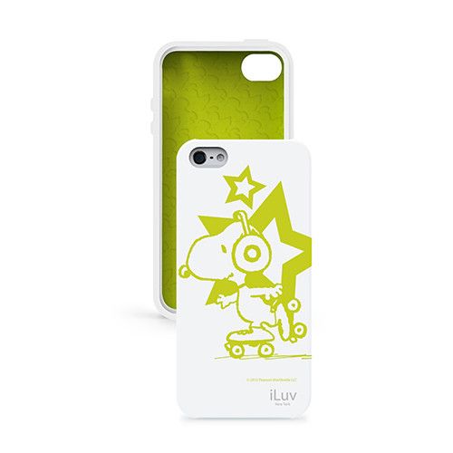 Iluv Cover Snoopy Glow Per Iphone 5 In Silicone Bianco Resistente Ai Graffi