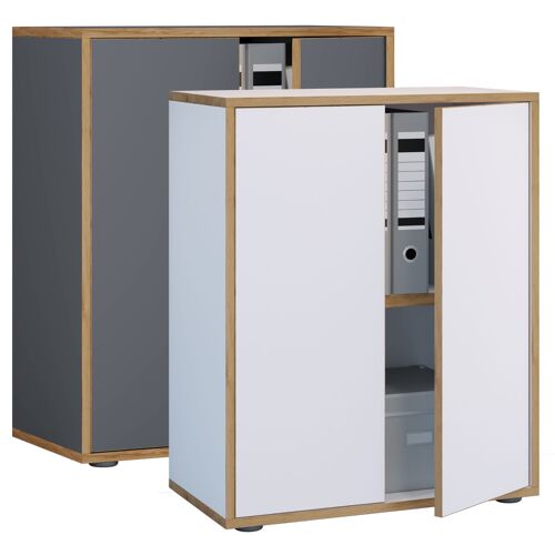VCM Armoire de bureau en bois Armoire de classement Salia double largeur 60 cm portes battantes Armoire de bureau en bois Armoire de classement Salia double largeur 60 cm portes battantes