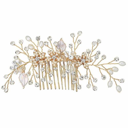 Peigne Mariée Cristal et Fleur 2025 - Accessoire Coiffure