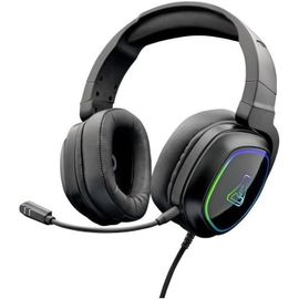 ERSAN-- Casque Gaming, Korp Radium Casque Gamer avec Micro Detachable, Casque de Jeu avec LED Lumière, Casque Fil Gaming Son Stéréo Bass 3.5mm Jack Compatible avec PS4/PS5/Xbox/Switch/PC (Noir)