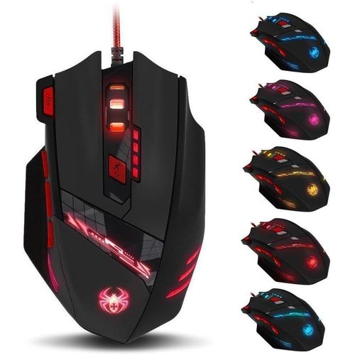 Tweh-Souris De Jeu,9200 Dpi,8 Boutons Programmables,Souris Ergonomique Avec Câble,Souris D'ordinateur,Souris Led Usb,Souris De Jeu Pour Pc,Mac (Noir)