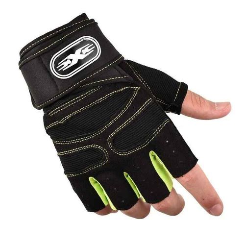 Gants D'haltères Pour Hommes Et Femmes,Haltérophilie,Crossfit,Musculation,Entraînement,Sport,Gymnastique,Protection De Poignet Antidérapante - Type Black Green-M