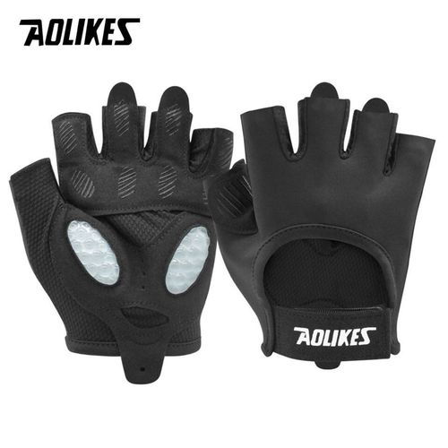 Aolikes 1 Paire De Gants De Gymnastique Musculation Sport Fitness Haltère Entraînement Gants Respirants Pour Crossfit Musculation Entraînement - Type Type B-Black-L