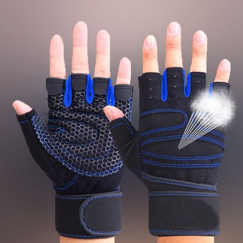 Gants D'haltérophilie Pour Hommes/Femmes,Demi-Doigt,Pour Gymnastique,Entraînement,Musculation,Haltère,Fitness,Protection Des Mains - Type Sapphire Gloves-L