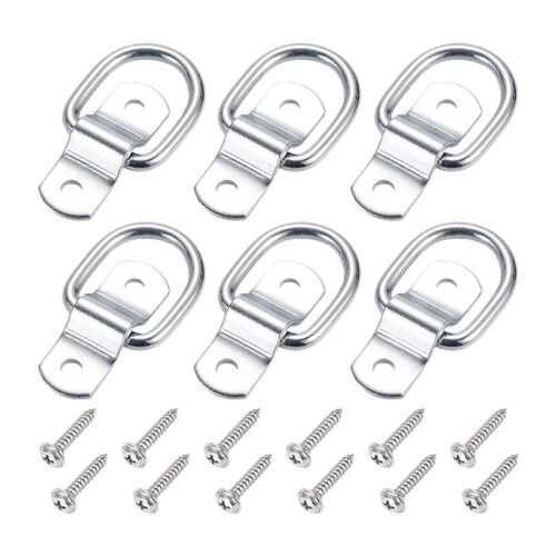 6x Auto Fastener Rope Tie Down D Ring Shackle For Boats Trucks Trailers