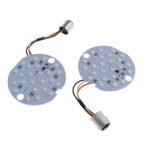2x Indicateur Led En Plastique Abs Avec 2 Lentilles À Vis 1157 Pour 1986-2013 - 78mm -