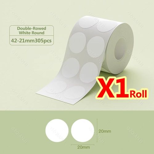 Niimbot B21 B1 Étiquettes Autocollantes Rondes Autocollant Auto-Adhésif Étanche Étiquettes Thermiques Papier Pour Niimbot Mini D'étiquettes Portable - Type White 42x21mm