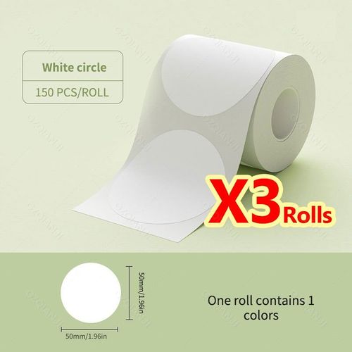 Niimbot B21 B1 Étiquettes Autocollantes Rondes Autocollant Auto-Adhésif Étanche Étiquettes Thermiques Papier Pour Niimbot Mini D'étiquettes Portable - Type 3pcs White 50x50mm