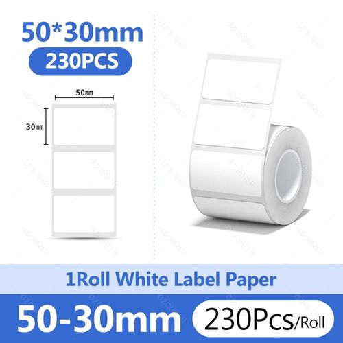Niimbot 1 rouleau B1 papier autocollant blanc étiquette adhésive étanche blanc Anti-huile pour B1 B21 Mini ruban d'imprimante thermique Portable - Type 1WH Label 50-30mm