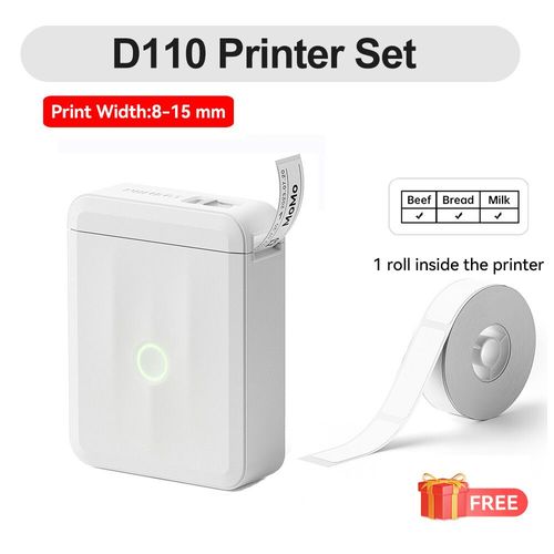 Niimbot-Mini Étiqueteuse Thermique Sans Fil,Machine À Autocollants,Poche Sans Encre,Étiquette Autocollante,Bureau À Domicile,D110 - Type D110 White