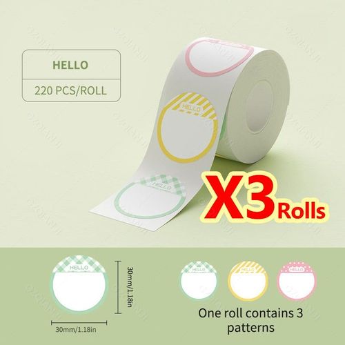 Niimbot B21 B1 Étiquettes Autocollantes Rondes Autocollant Auto-Adhésif Étanche Étiquettes Thermiques Papier Pour Niimbot Mini D'étiquettes Portable - Type 3pcs Hello31-31mm