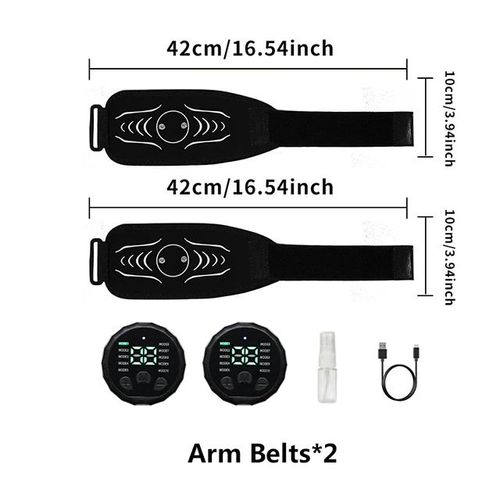 Stimulateur Musculaire Intelligent Ems,Ceinture De Tonification Abdominale,Toner Musculaire Abs,Bras,Taille,Perte De Poids,Masseur De Fitness Corporel,Rechargeable Par Usb -2arm