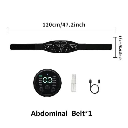 Stimulateur Musculaire Intelligent Ems,Ceinture De Tonification Abdominale,Toner Musculaire Abs,Bras,Taille,Perte De Poids,Masseur De Fitness Corporel,Rechargeable Par Usb -1belt