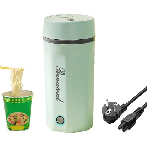 KALANKA-Bollitore elettrico da viaggio 500ml, mini tazza portatile riscaldante, 3 in 1, mini thermos 304, corpo in acciaio inox, 220V (AC), coperchio a pressione, spegnimento automatico, verde