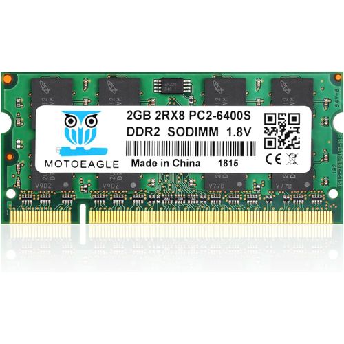 TIANYI-PC2 6400S 2Go DDR2 800 SODIMM RAM, DDR2 800MHz 2GB PC2 6400 200-Pin CL6 1.8V d'ordinateur Portable Mémoire