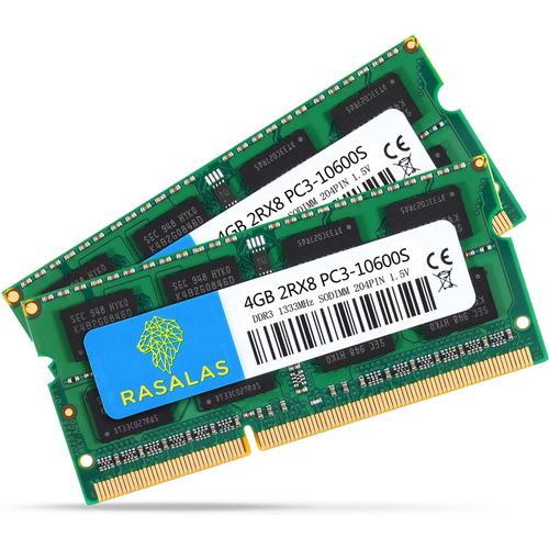 TIANYI-8GB Kit (2X4GB) PC3-10600 DDR3 1333mhz Sodimm 204-Pin 1.5V CL9 1.5V d'ordinateur Portable Mémoire RAM Upgrade