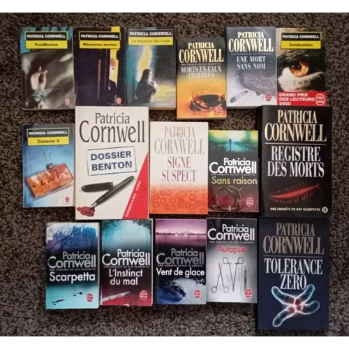 Lot 29 Romans Patricia Cornwell Dont Intégrale Série Kay Scarpetta 1 À 26 1. Postmortem,  2. Mémoires Mortes ,3 Et Il Ne Restera Que Poussière 4 Une Peine D' Exception 5. La Séquence Des Corps