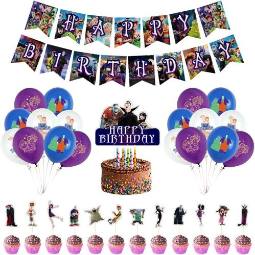 CMJAAGUR-Hôtel Transylvanie Décoration Anniversaire - Ballons, Décorations De Gâteaux, Bannière - Kit Complet Pour Fête[M1974]