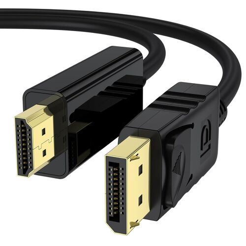 VornixorSarlshop-4K Câble DisplayPort vers HDMI 1,8 m - Unidirectionnel DP(Source) vers HDMI(Affichage), 4K@30 Hz/2K@60 Hz 1080p avec taux de rafraîchissement rétrocompatible pour Moniteurs Dell HP e