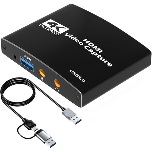 CFRY-Carte d'acquisition Vidéo Full HD 1080p 60FPS, Enregistrement 4K avec Boucle HDMI Streaming Audio USB 3.0, Enregistreur de Jeux pour Hdmi Video Capture (Compatible Caméra, PC, OBS)