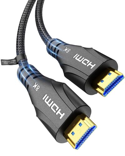 Câble HDMI 0.25m,Haute Vitesse Câble HDMI court 48Gbps,10K 8K 60Hz,4K 120Hz,eARC Dolby Atmos Compatible avec TV Blu-ray Soundbar Projektor