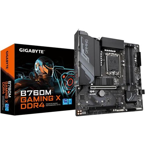 ASFASFq-GIGABYTE B760M Gaming X DDR4 Carte mère - Prend en Charge Les processeurs Intel Core de 14e génération, VRM numérique 8+1+1 Phases, jusqu'à 5333MHz DDR4 (OC), 2xPCIe 4.0 M.2, LAN 2.5GbE, USB