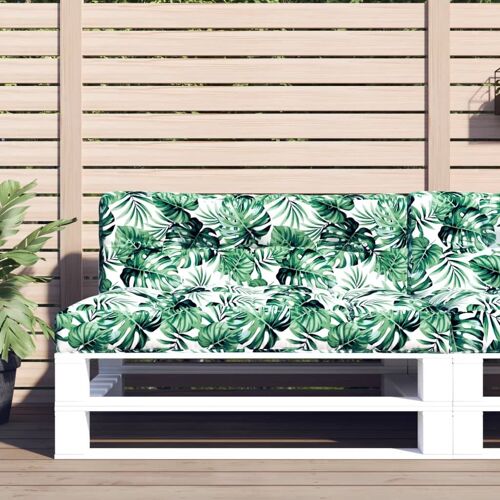 Vidaxl Coussin De Palette À Motif De Feuilles 120x40x12 Cm Tissu