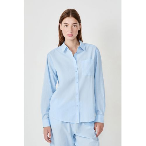 Chemise De Pyjama Manches Longues - Danyel - L - Bleu - Femme - Etam