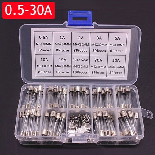 Fusibles En Verre À Soufflage Rapide Pour Voiture Fusibles En Tube De Verre De Voiture Kit Assorti Pour Aspirateur De Gonfleur De Lumière De Voiture - Type 72pcs