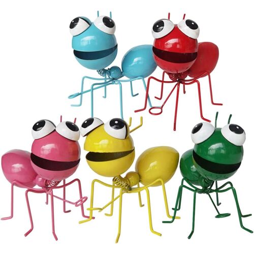 Mevronisshop-5 Pièces De Fourmis En Métal, Décoration D'insectes, Sculpture De Jardin, Mur Et Balcon, Personnages De Jardin