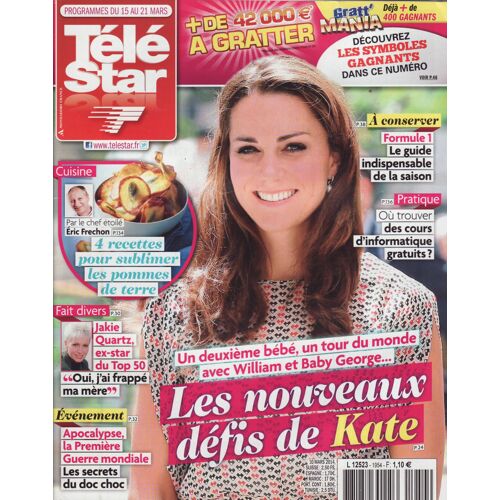 Télé Star / 10-03-2014 N°1954 : Kate Middleton (2p) - Jakie Quartz (1/2p) - George Clooney (2p) - Alliage / Quentin Elias (1/2p) - Amir (3/4p) - Jim Caviezel (3/4p)