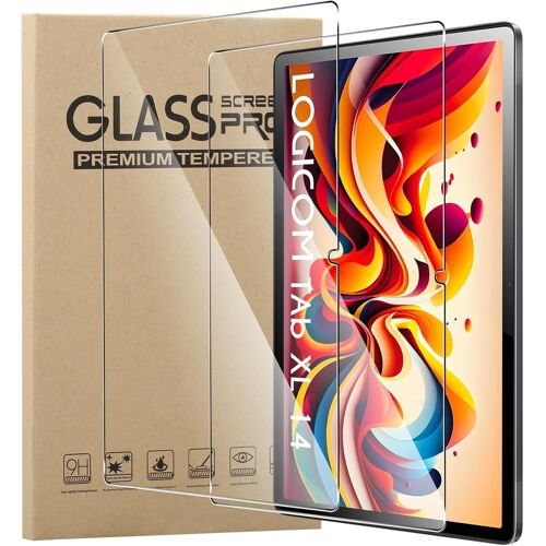 KALANKA-Verre Trempé pour Logicom Tab XL 14 Pouces, 2 Pièces 9H Dureté [Anti-Rayures][sans Bulles][Haute Définition] Protection Écran pour Logicom Tab XL