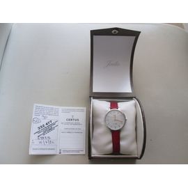 Montre Go Girl Only 699212 - Boîtier Acier Argenté Bracelet Cuir Rouge Femme 