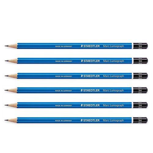 Staedtler Lot De 2 Crayons Papier Mars Lumograph 100 Mine 2 Mm Bleu 3h
