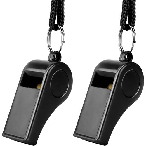 Jum-2pièces Sifflet De Survie,Plastique Sifflets En Arbitre Avec Cordon,Defense Anti Chien Agression,Outdoor Décompression Siffler,Enfant Sports Whistle,Avertisseur Sécurité Rappel,Pour Football Sport