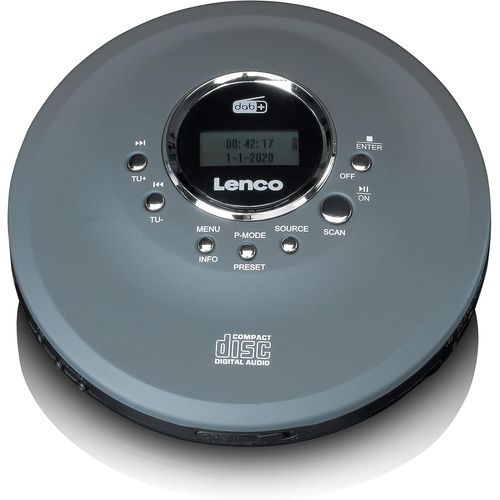 Cd-400 - Lecteur Cd Portable - Discman - Radio Dab+ - Cd, Cd-R/Rw, Lecteur Mp3 - Mémoire Des Stations - Fonction Livre Audio - Antichoc - Batterie Intégrée 1000 Mah - Gris