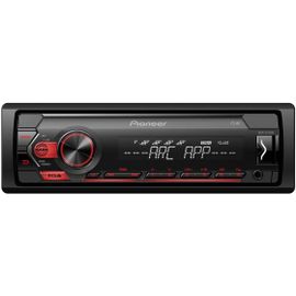 Autoradio Pioneer sans platine MVH-S120UB avec éclairage rouge, RDS et USB.
