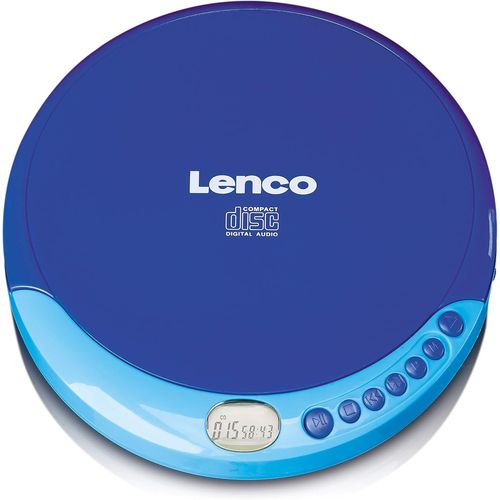 Cd-011 - Lecteur Cd Portable Avec Fonction De Recharge De La Batterie -Diskman - Cd Walkman - Avec Écouteurs Et Câble De Recharge Micro-Usb - Écran Lcd - Bleu