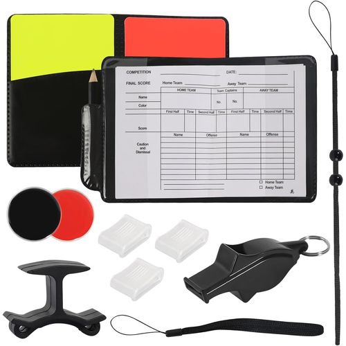 Teppc-Lot De Cartes D'arbitre De Football Avec Sifflet En Métal - Rouge Et Jaune - Pour Arbitre De Football, Sport Scolaire Et Sport