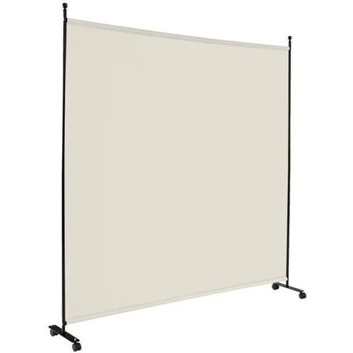 COSTWAY Paravent pour l'Intérieur & l'Extérieur- 184 x 184 CM à Roulettes Écran de Confidentialité,Protéger Privé Blanc